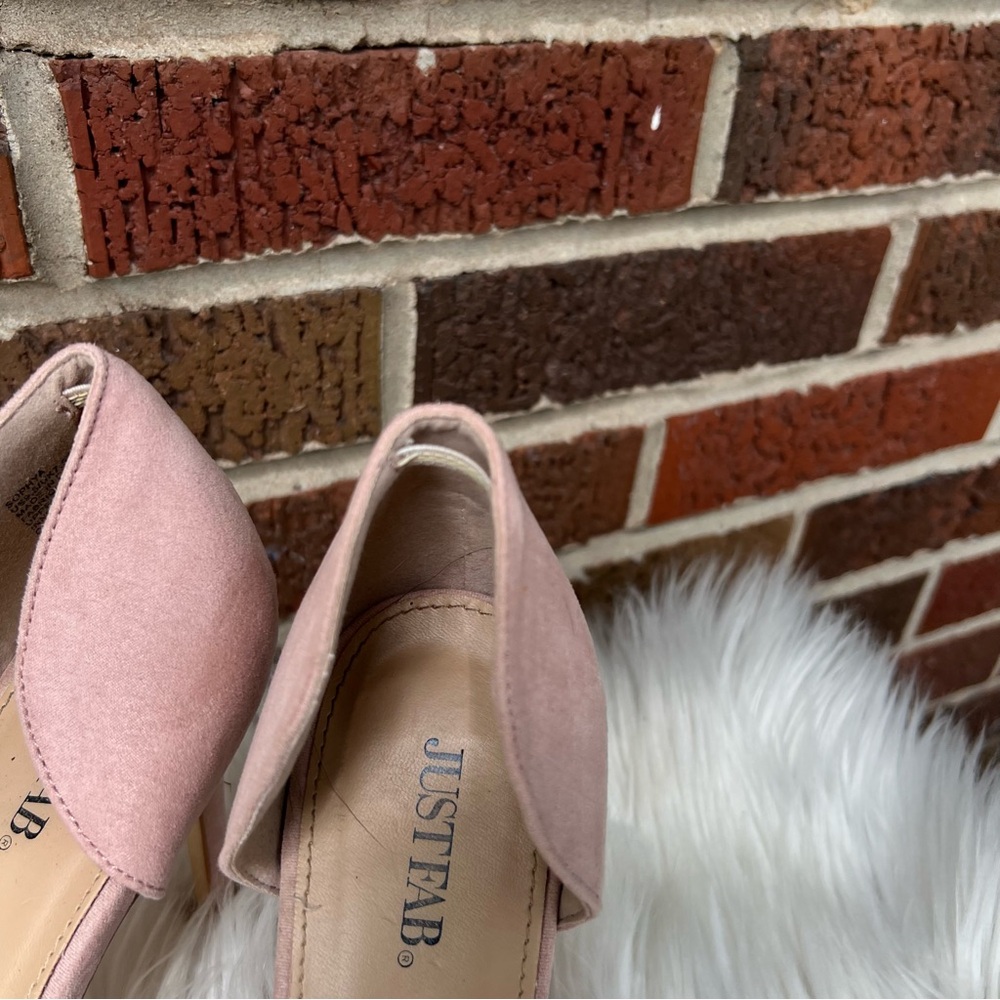 JustFab Sophya Pale Pink Satin Like Knotted Top Pointed Toe Stiletto Pump Heels - Picture 3 of 6